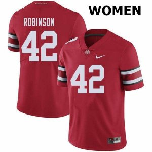 NCAA Ohio State Buckeyes Women's #42 Bradley Robinson Red Nike Football College Jersey CMI0245AY